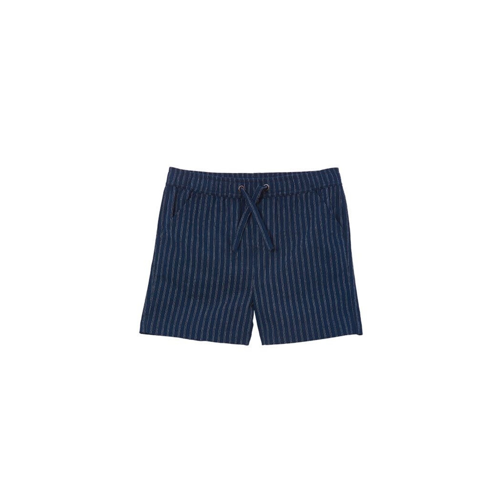 Milky Navy Stripe Linen Short
