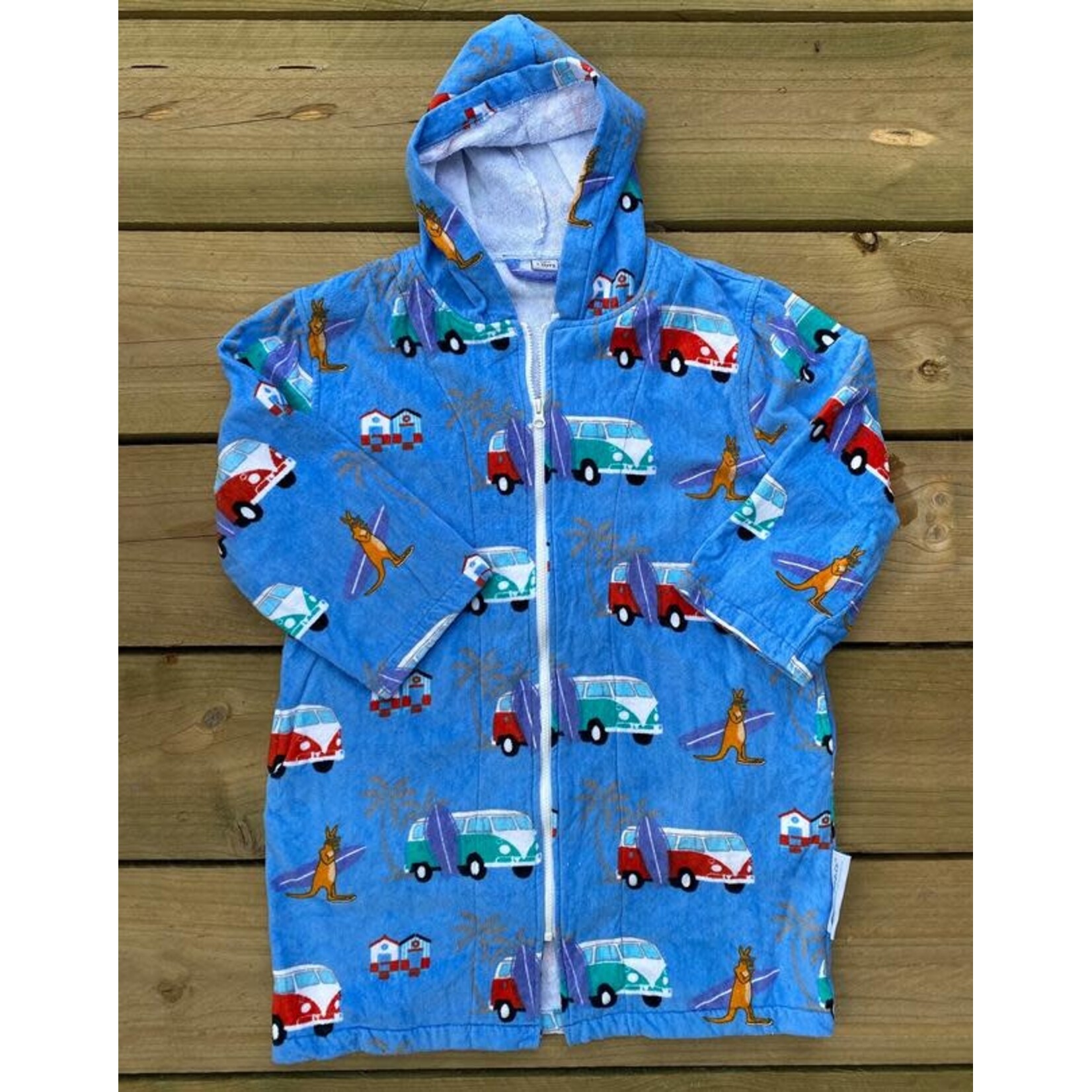 Back Beach Co Luxe Towel Robe Blue Kombi