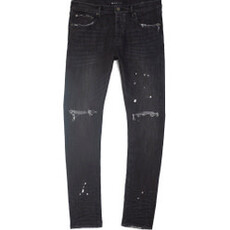 Purple Brand Black Over Spray Jeans