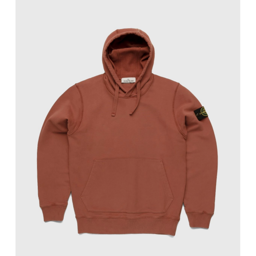 Stone Island Dust Color Treatment Hoodie Brick Red