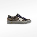 Golden Goose may leopard suede upper leather star and heel glitter sole