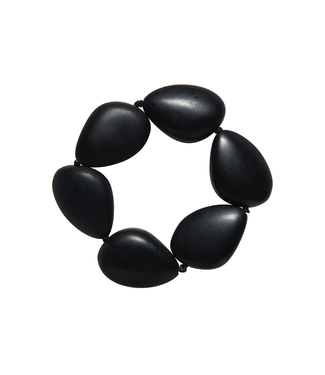 ELK Elk Resin Simple Stretch Disc Bracelet, BLACK, O/S