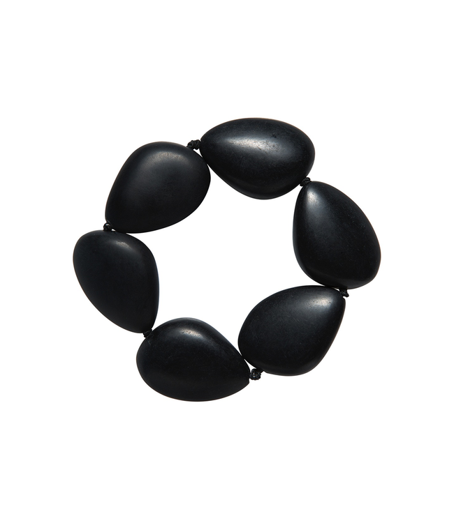 Elk Resin Simple Stretch Disc Bracelet, BLACK, O/S