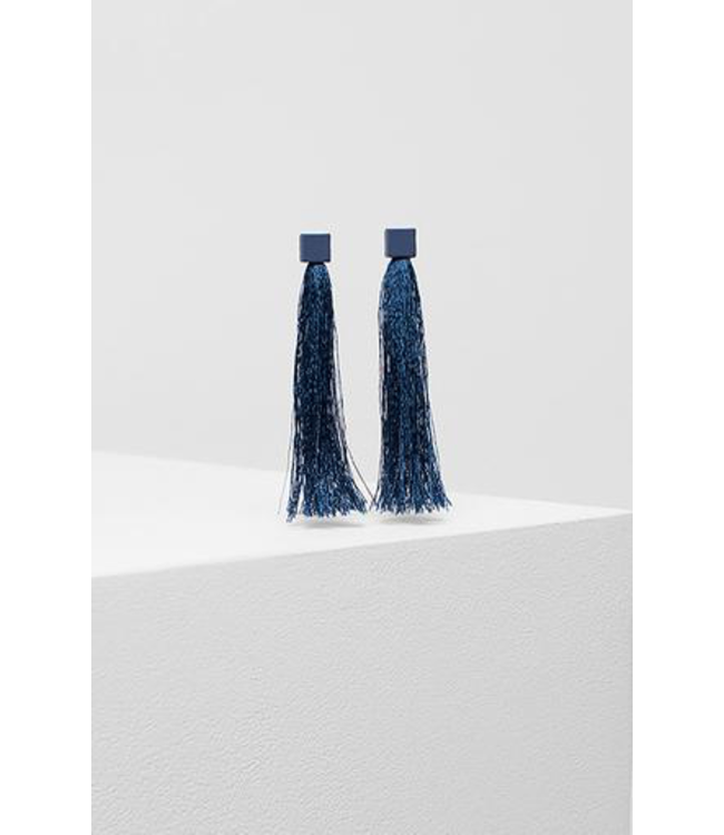 Elk Bari Tassel Earrings, BLUE, O/S