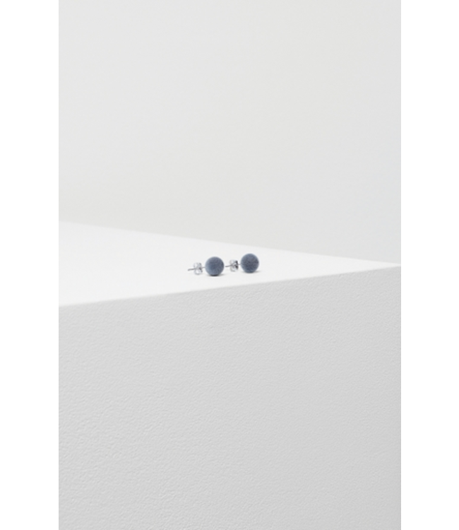 Elk Velvet Stud Earrings, GREY, O/S