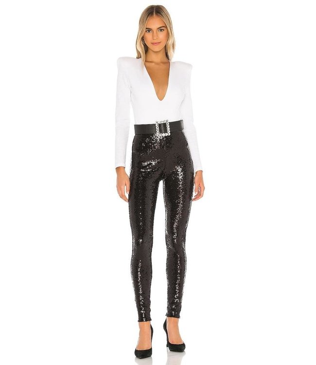 Adult Sequin Woman Leggings Silver | $20.99 | The Costume Land