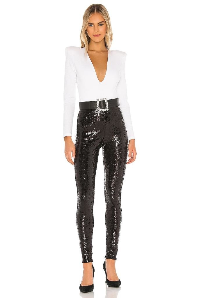 Commando Sequin High Waisted Legging In Black, 58% OFF