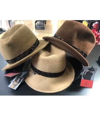 Canadian Hat Company Ltd. Foxie Asymetric Fedora Hat with Paisley Ribbon