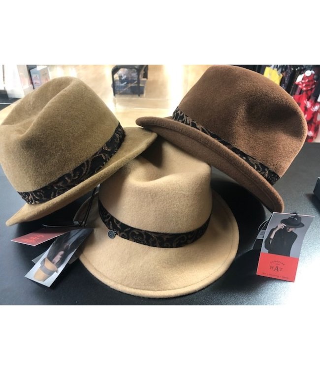 Foxie Asymetric Fedora Hat with Paisley 