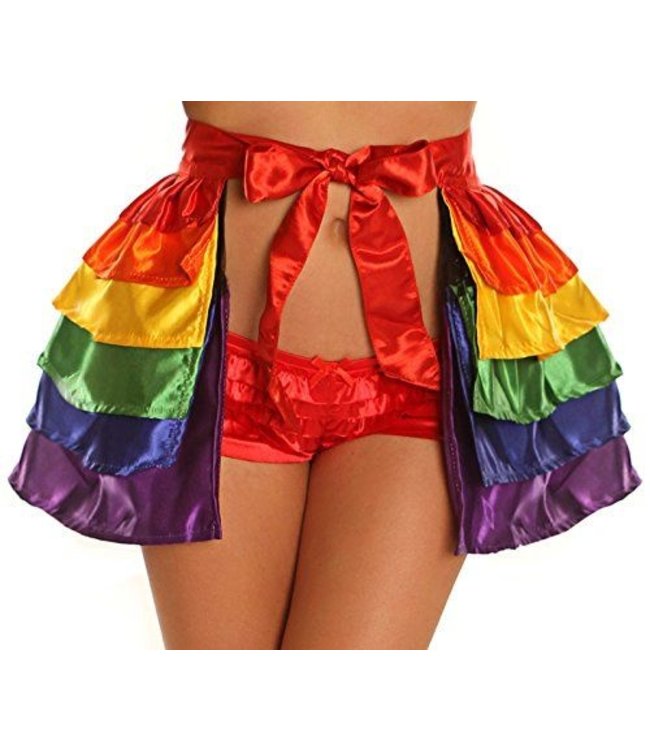 Daisy ACC-10 Rainbow Satin Layered Ruffle Skirt