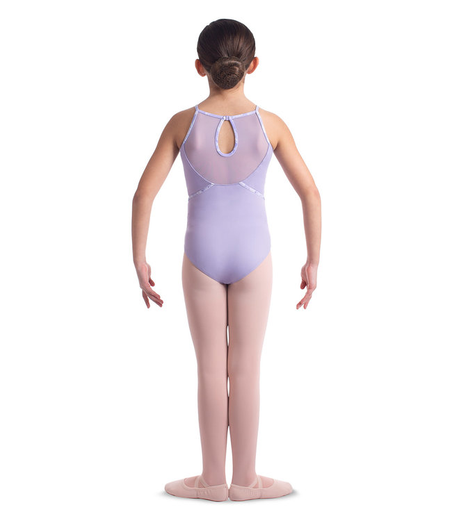 Mirella  M1235 Jardin  Binding Mesh Back Halter Leotard /  Bodysuit