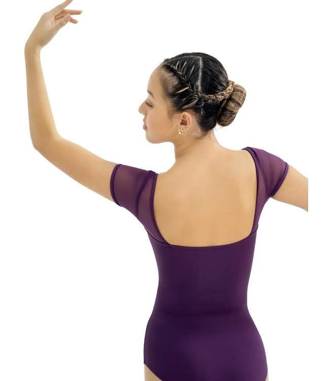 Capezio Mesh  Yolk Short Sleeve Leotard / Bodysuit