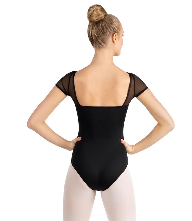 Capezio Mesh  Yolk Short Sleeve Leotard / Bodysuit