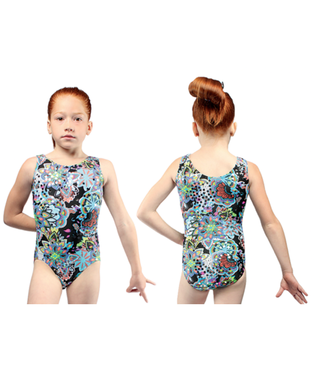Mondor 7822-Printed Metallic Tank Gymnastics-Bodysuit