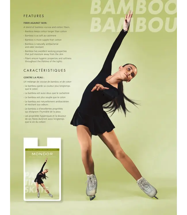 Mondor 3301 Bamboo Footed Skating Tights Adult Sizes