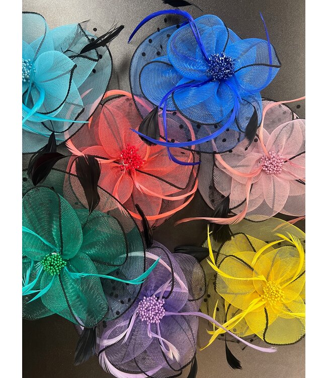 2025 Hair Fascinator with Polka Dots