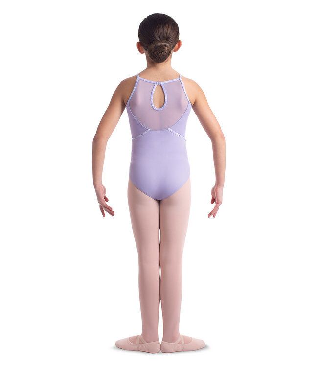 Mirella  M1235 Jardin  Binding Mesh Back Halter Leotard /  Bodysuit