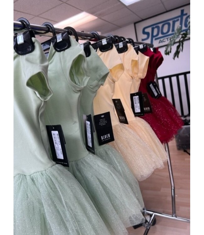 Bloch CL1022 Glitter Cap Sleeve Tutu Dress Leotard / Bodysuit