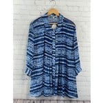 Fever Fever, Blue, Tie Dye, 3/4 Sleeve, 3X