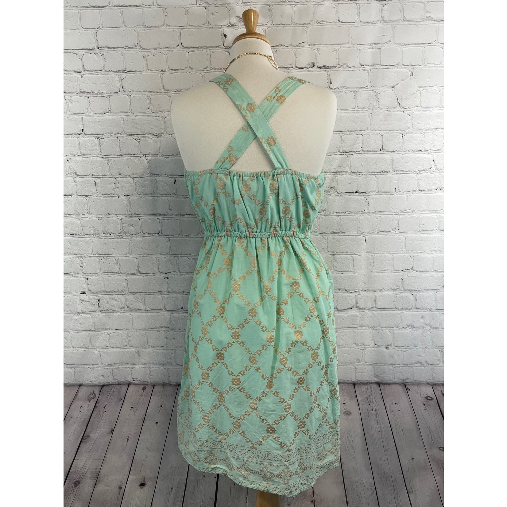 Unlabeled Unlabeled, Mint, Gold, Dress, Large