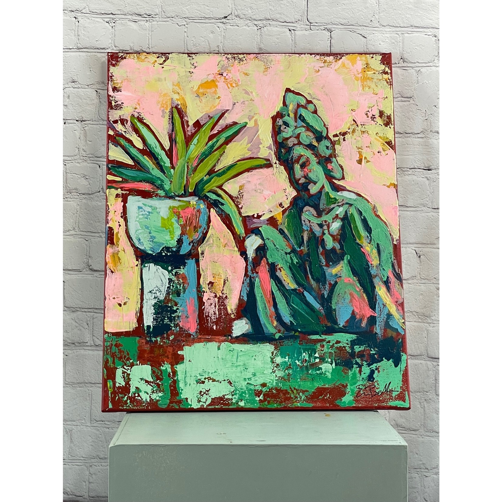 Erin Rogers Erin Beck, Painting, Green Buddha, 20'x16'