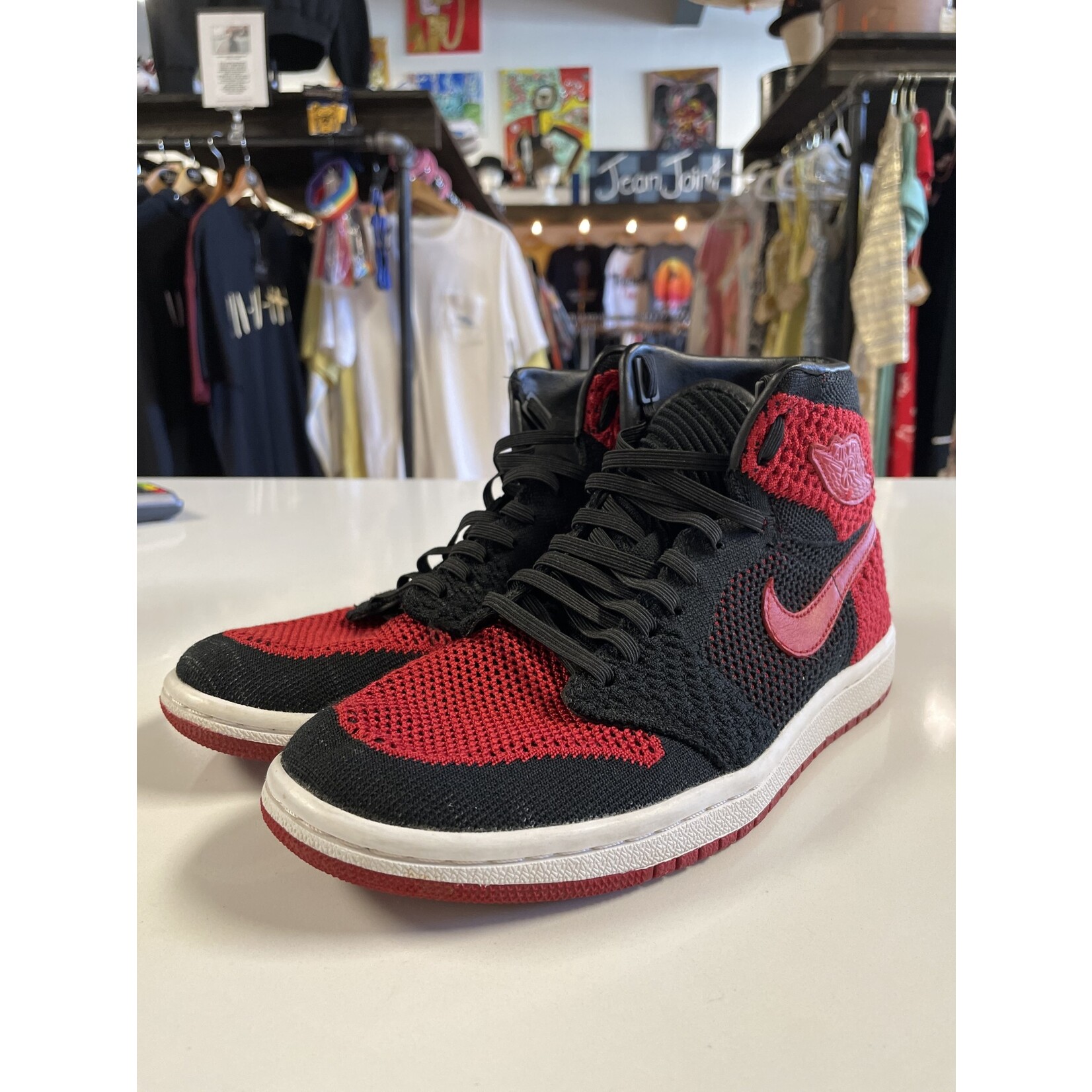 Nike, Jordan 1, Flyknit, Red, Black, 5.5 Youth