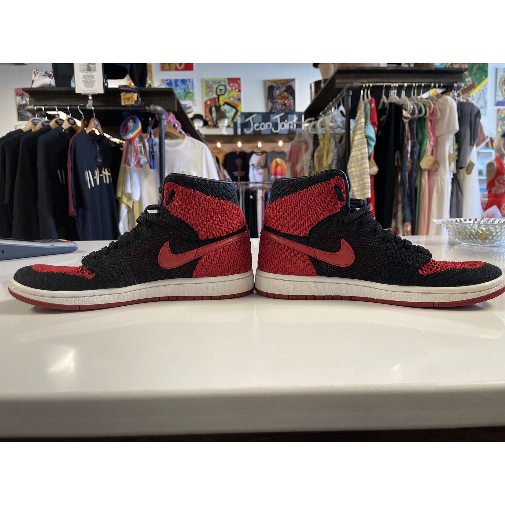 Nike, Jordan 1, Flyknit, Red, Black, 5.5 Youth