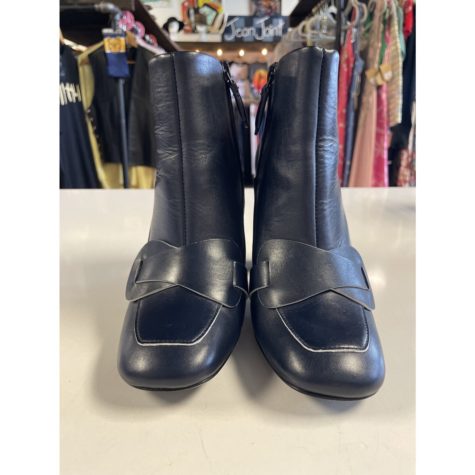 Tory Burch, Navy, "BOND", Booties, Leather, 7, MSRP $450