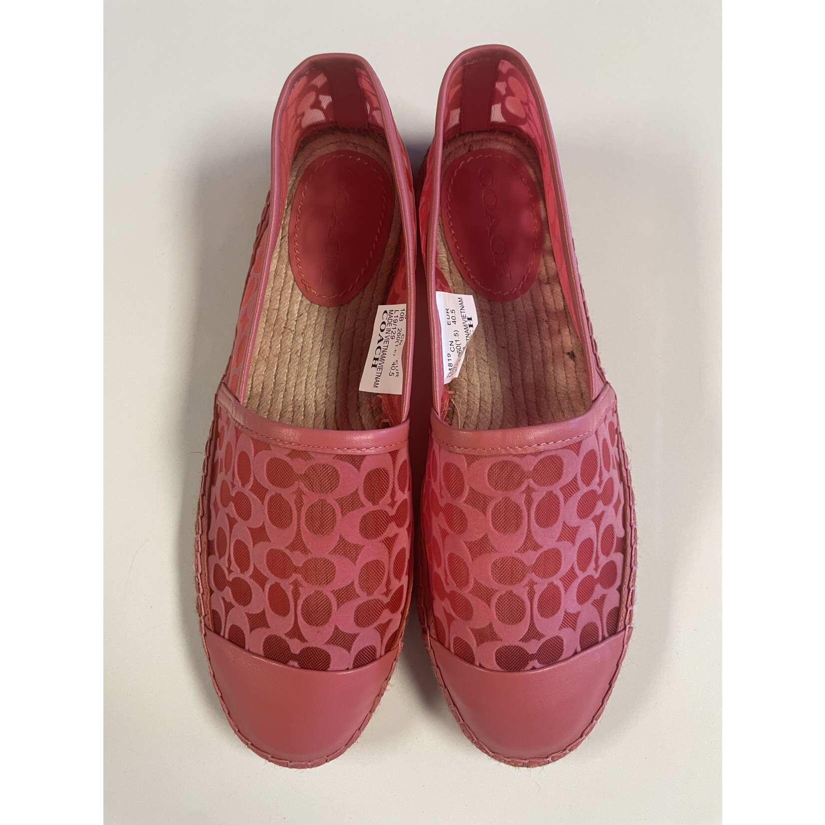 Coach, Pink, Espadrilles, 10, NEW