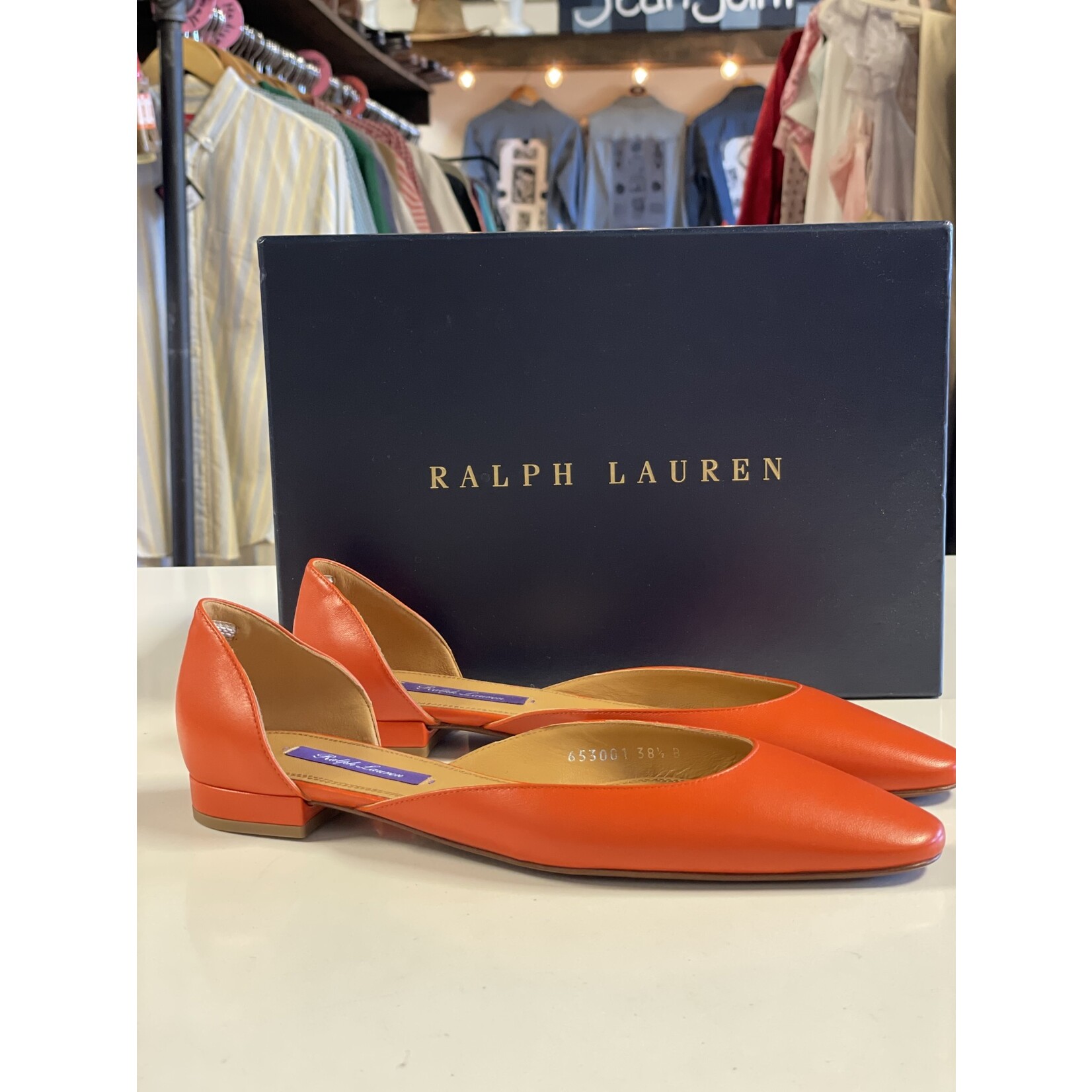 Ralph Lauren, Orange, Flats, 8, PURPLE LABEL, MSRP $498