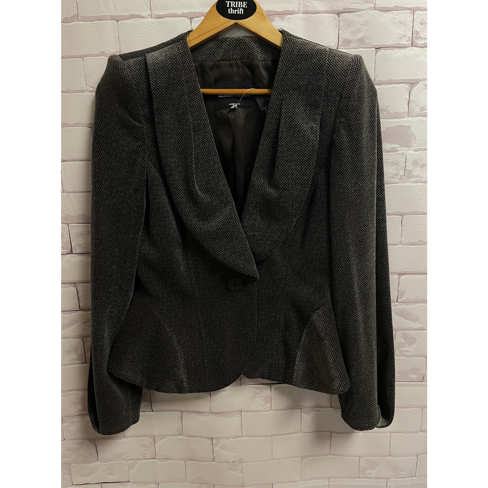 Giorgio Armani, Brown, Grey, Herringbone, Suit, Small, MSRP $4890