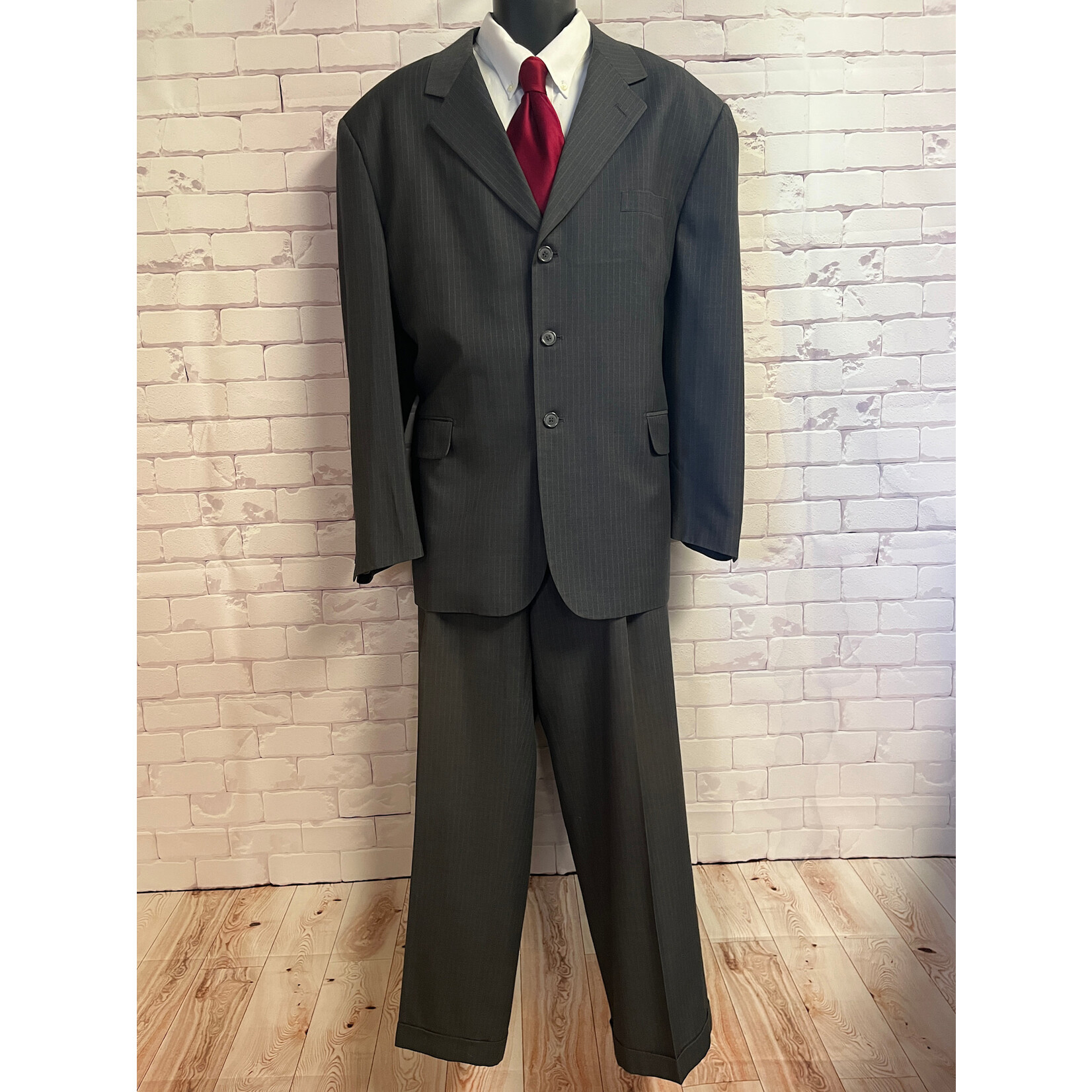 Cooper & Nelson, Gray, Men's, Suit, 50L, W40xL29