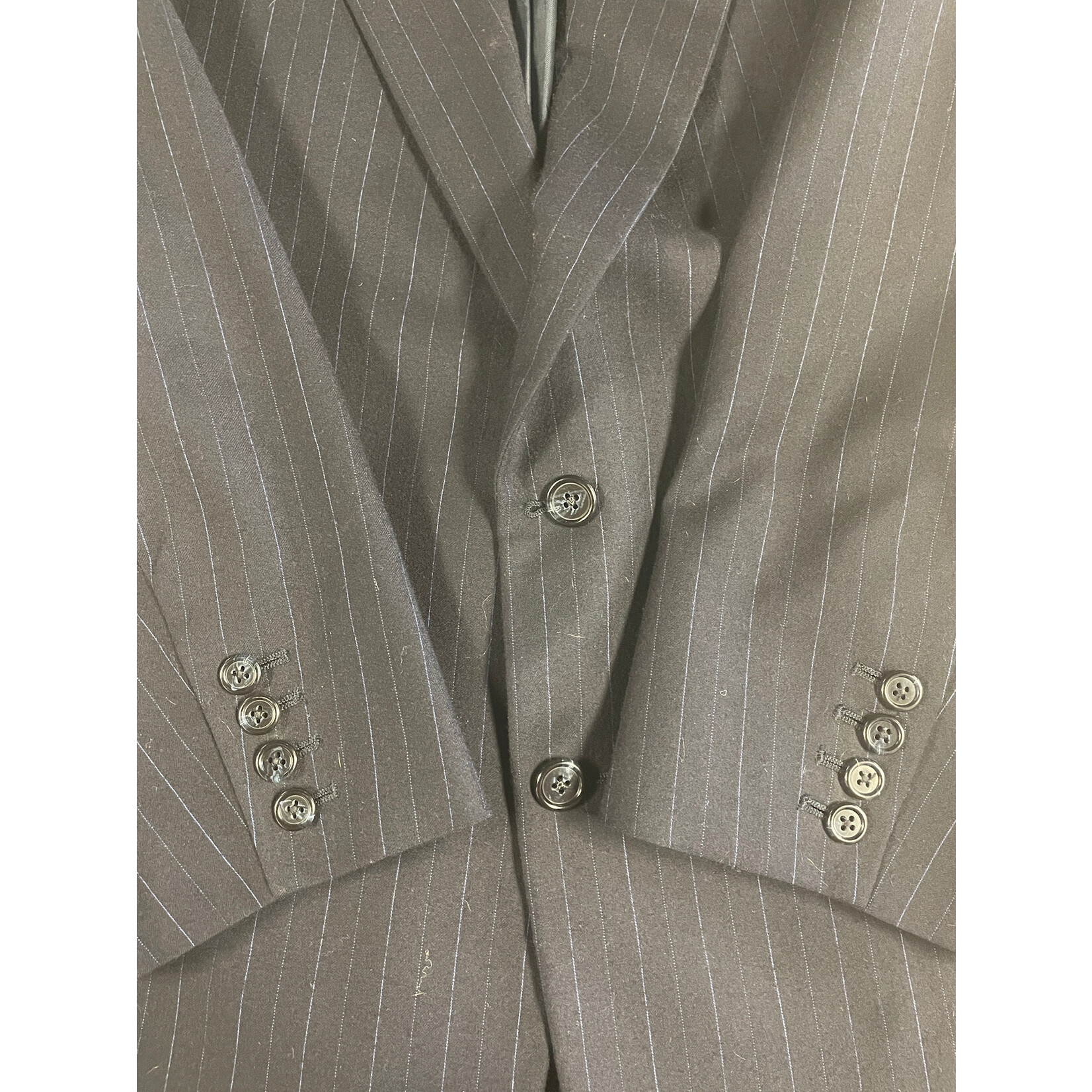 Tom James, Navy, Blue Pin Striped, Suit, Men's, 52L, 42/41