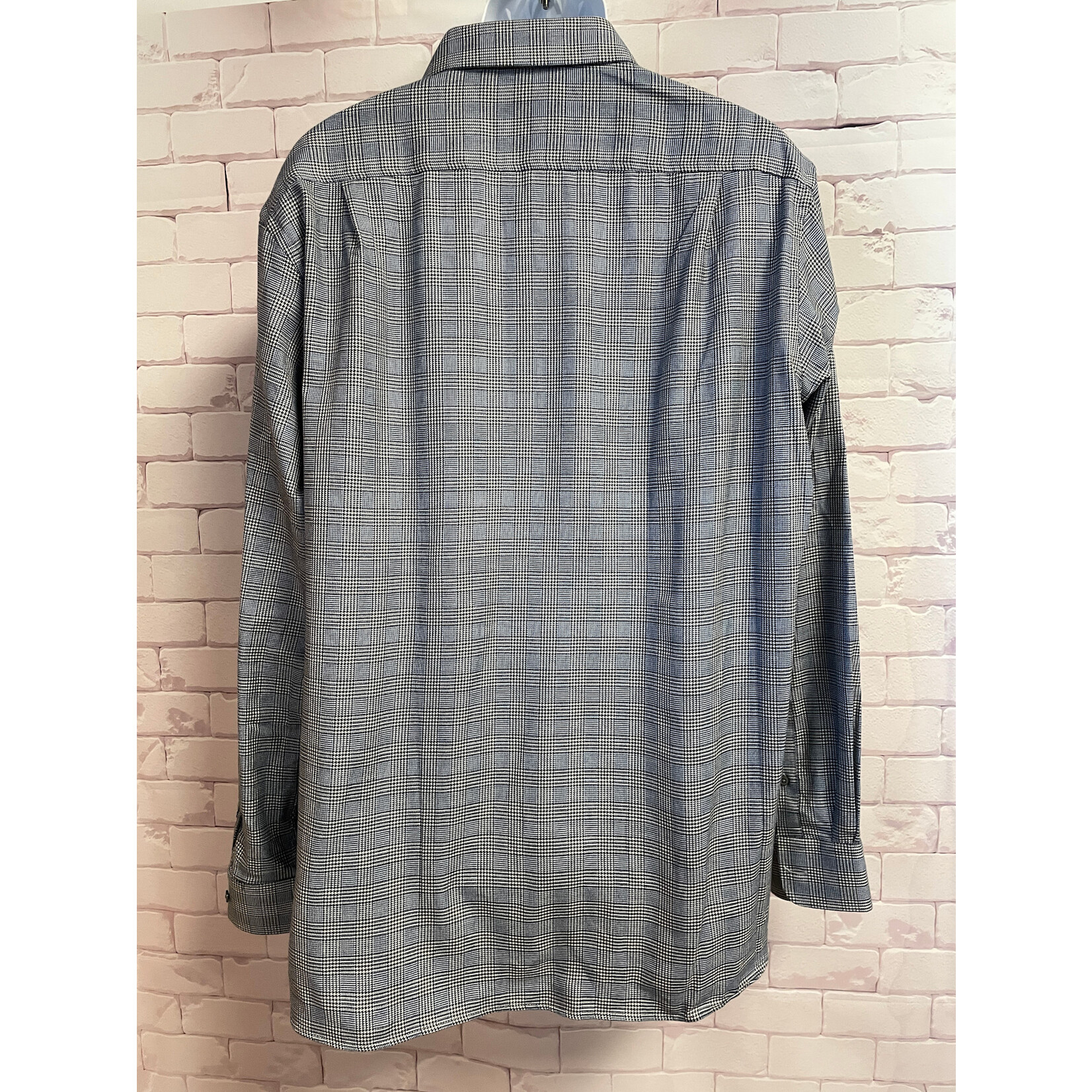 Hickie Freeman, Blue, White, Black, Houndstooth, LS, BU, Mens, XLarge
