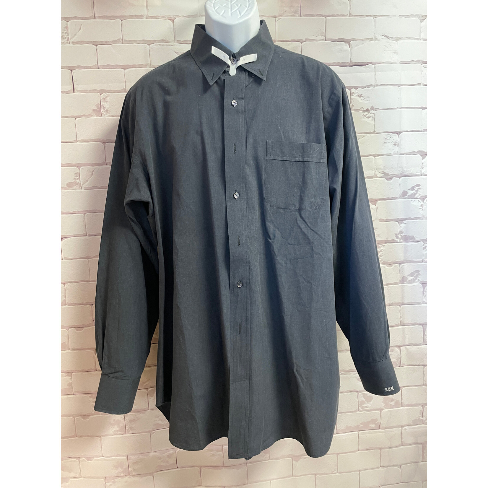 Tom James, Dark Grey, Long Sleeve, Button Up, Men's, XL