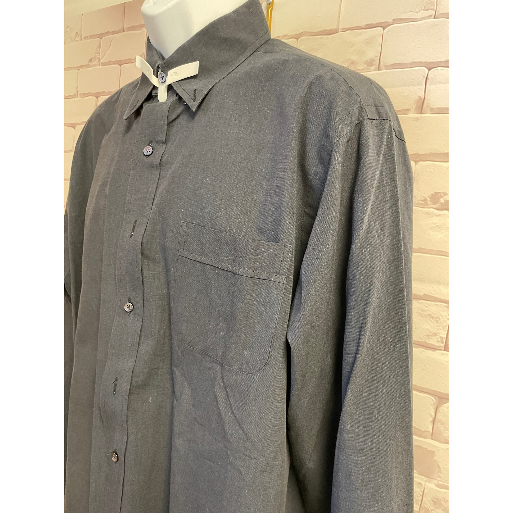 Tom James, Dark Grey, Long Sleeve, Button Up, Men's, XL