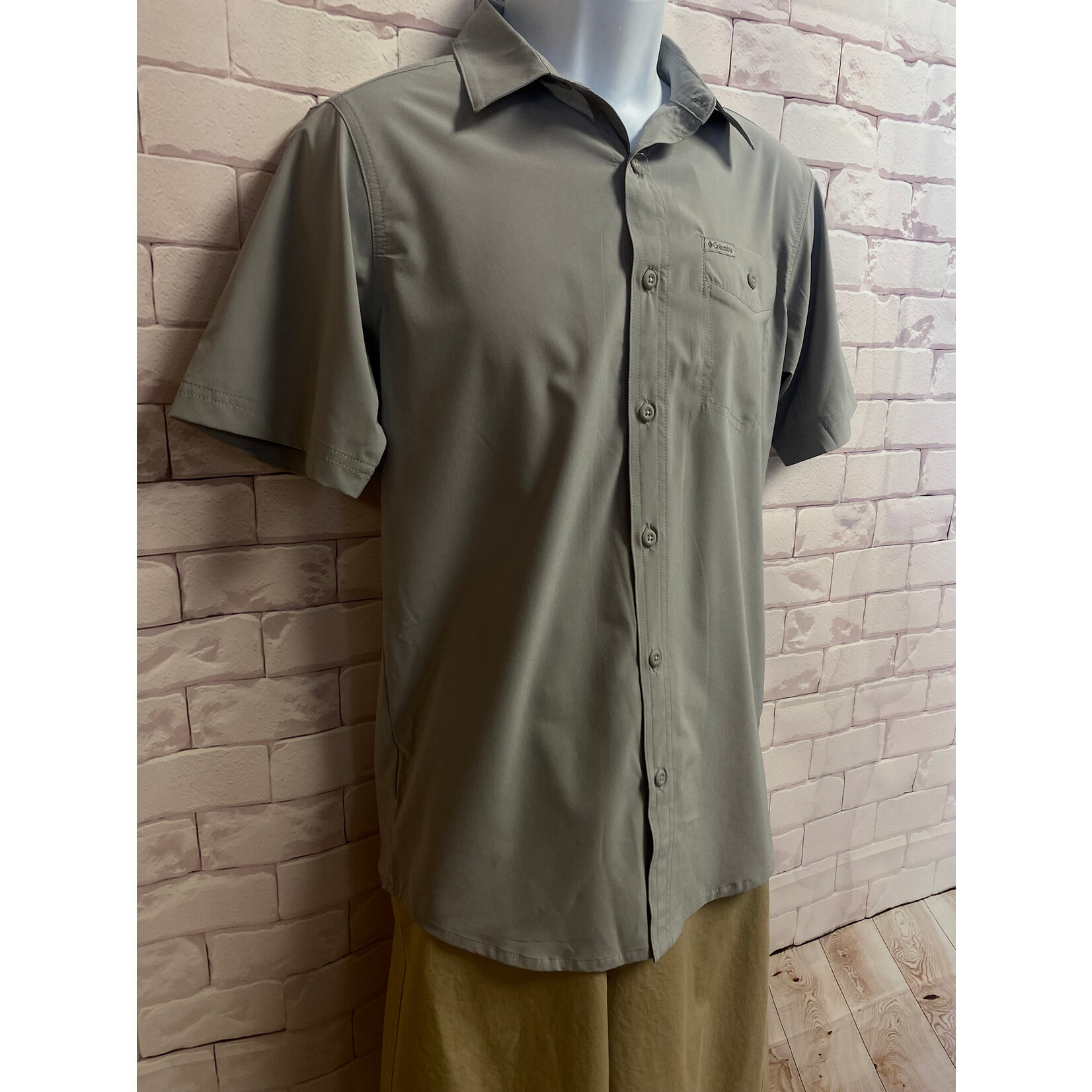 Columbia, Grey, Short Sleeve, Button Up, Mens, XSmall