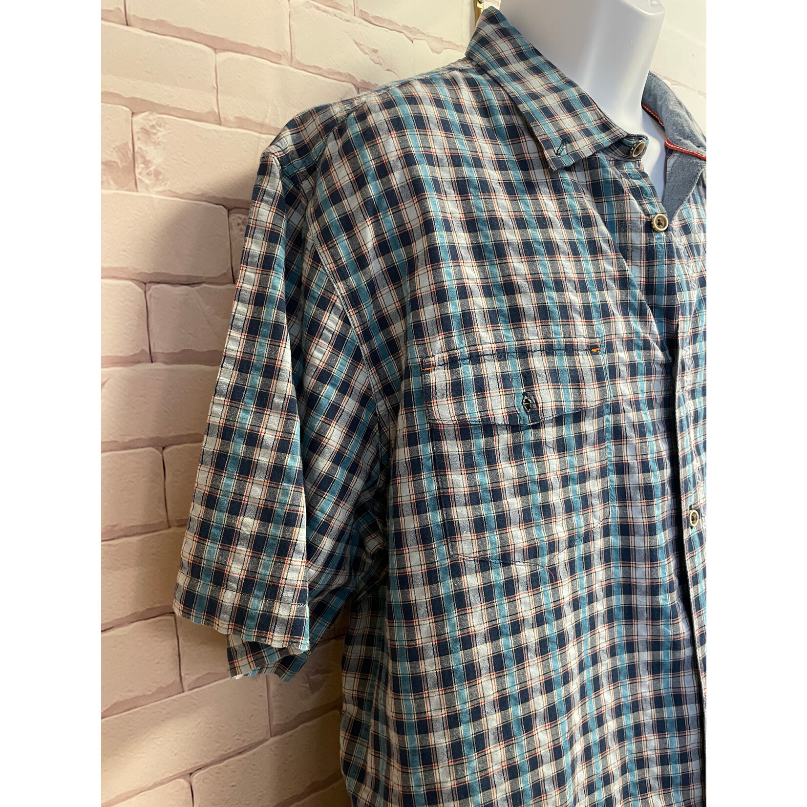 Carbon 2 Cobalt, Blue, Plaid, SS, BU, Men's, XLarge