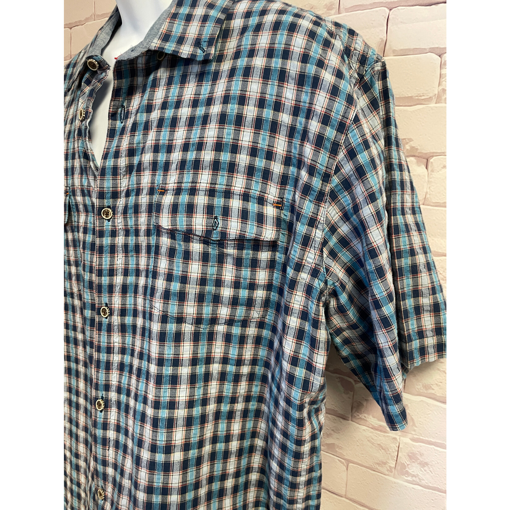Carbon 2 Cobalt, Blue, Plaid, SS, BU, Men's, XLarge