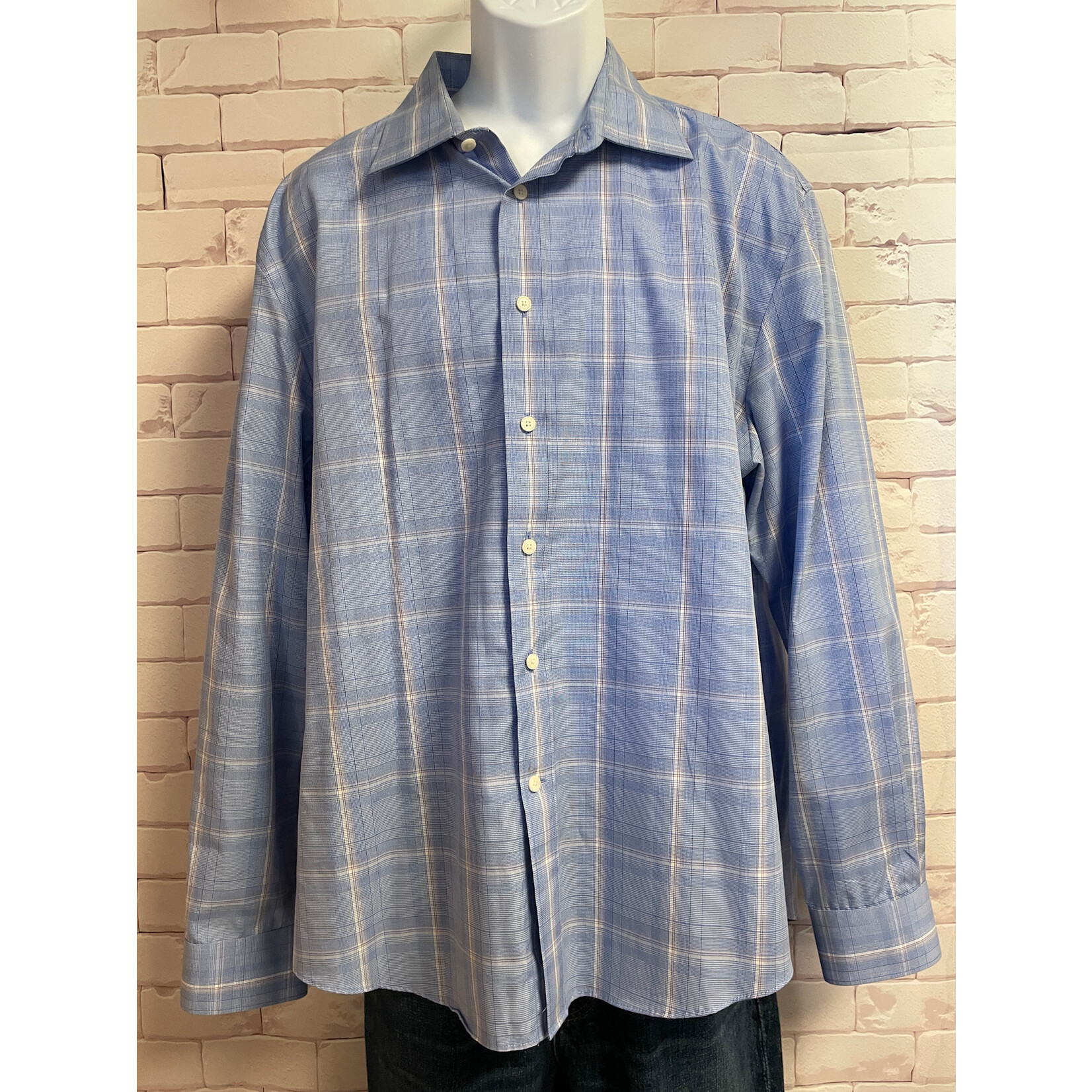 Jos. A. Banks, Blue, Long Sleeve, Button-Up, XL