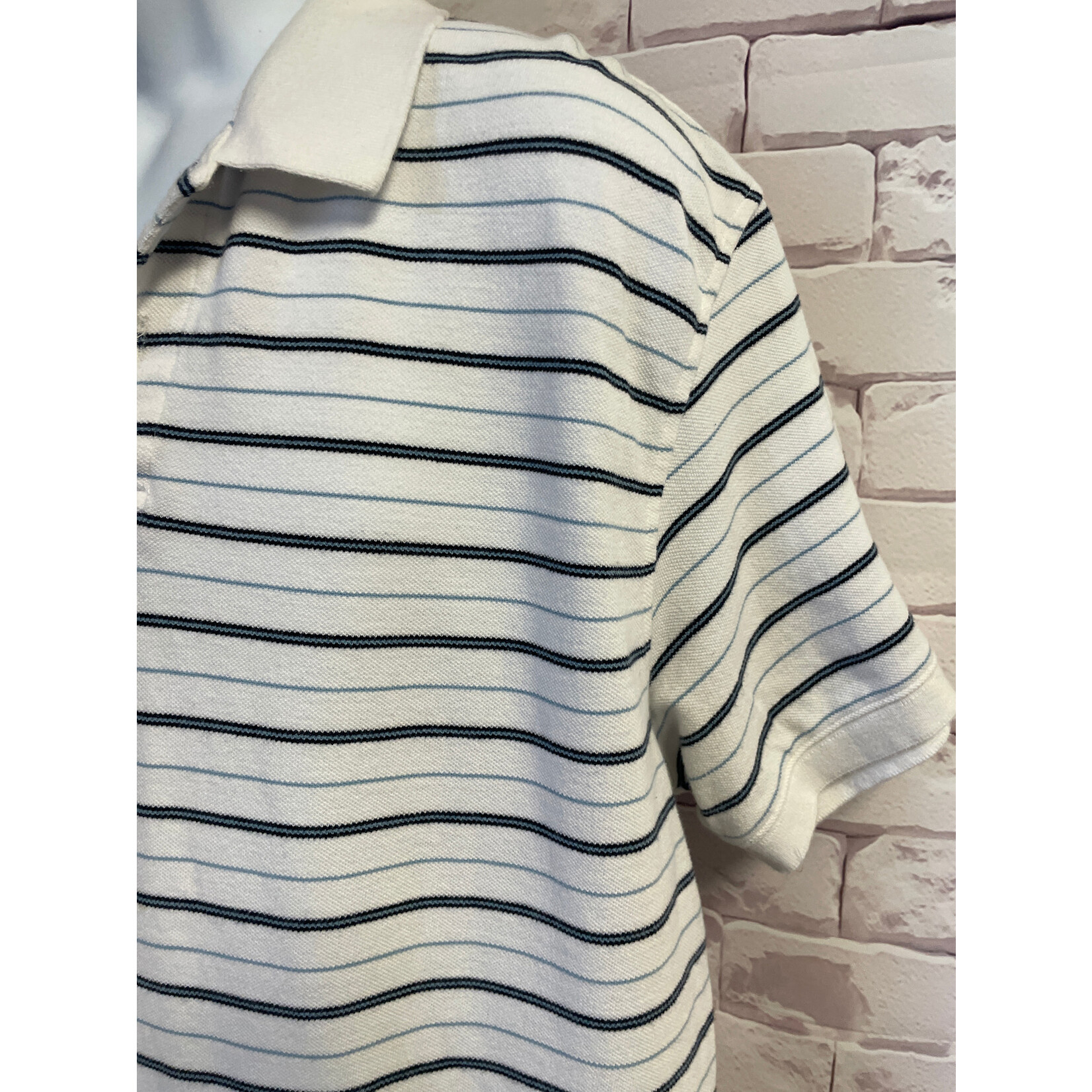 Old Navy, White, Blue, Polo, Men's, XL