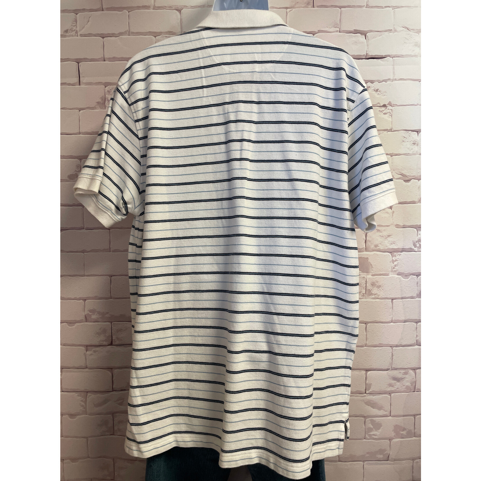 Old Navy, White, Blue, Polo, Men's, XL