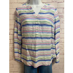 Talbots, White, Blue, Pink, Tunic, Small