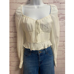 Bardot, White, Long Sleeve, Top, S/4