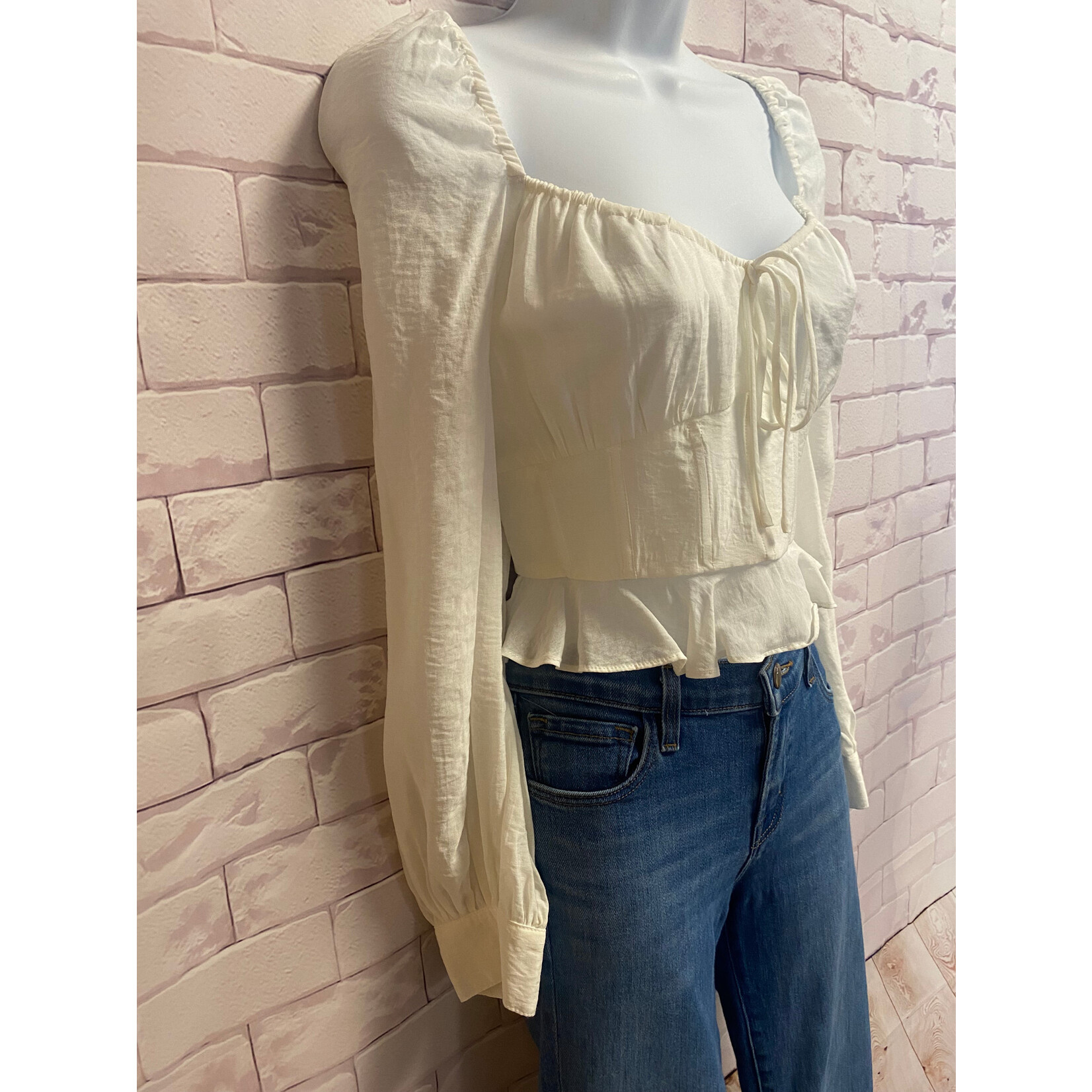 Bardot, White, Long Sleeve, Top, S/4