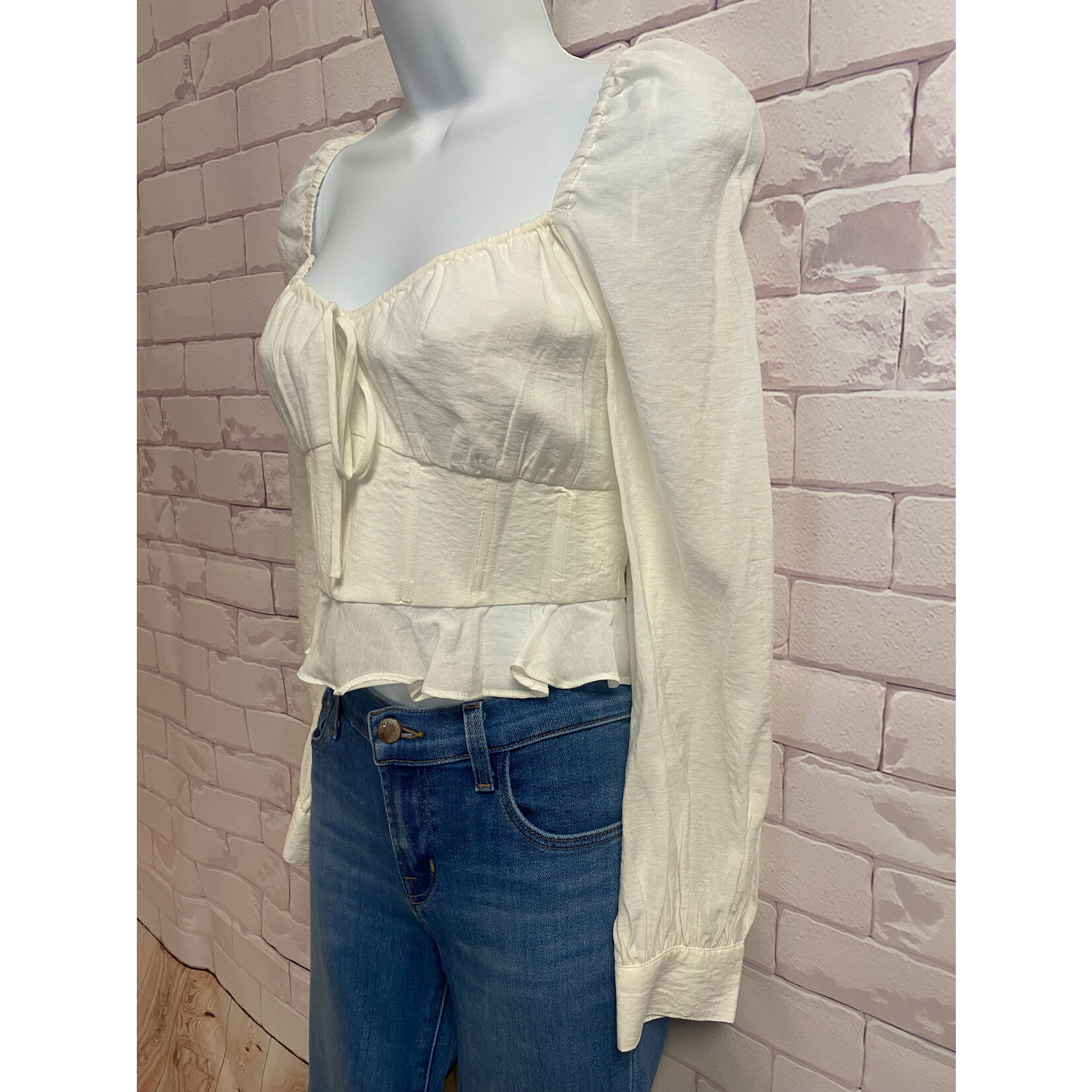 Bardot, White, Long Sleeve, Top, S/4