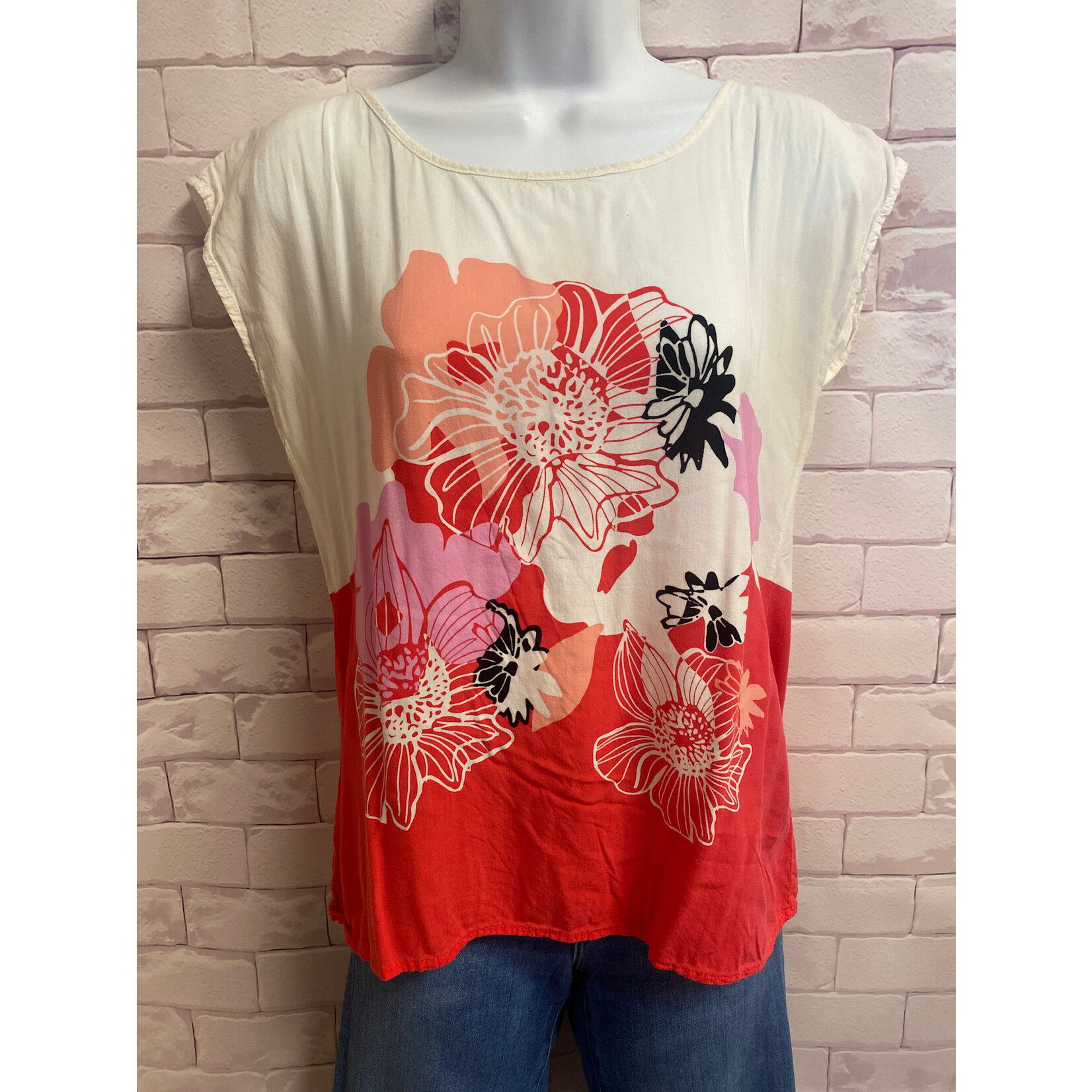 New York & Co., Cream, Pink, Orange, SL, Small