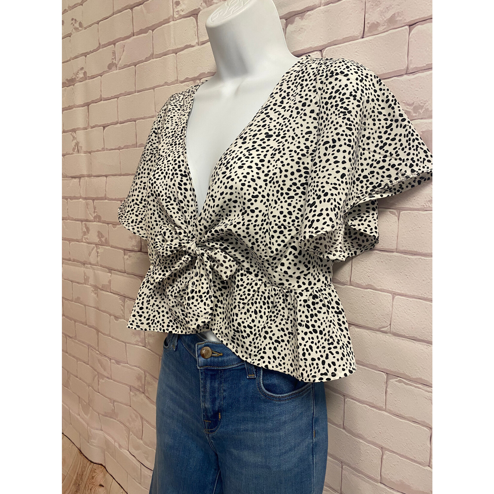 Shein, White, Black, SS, Small