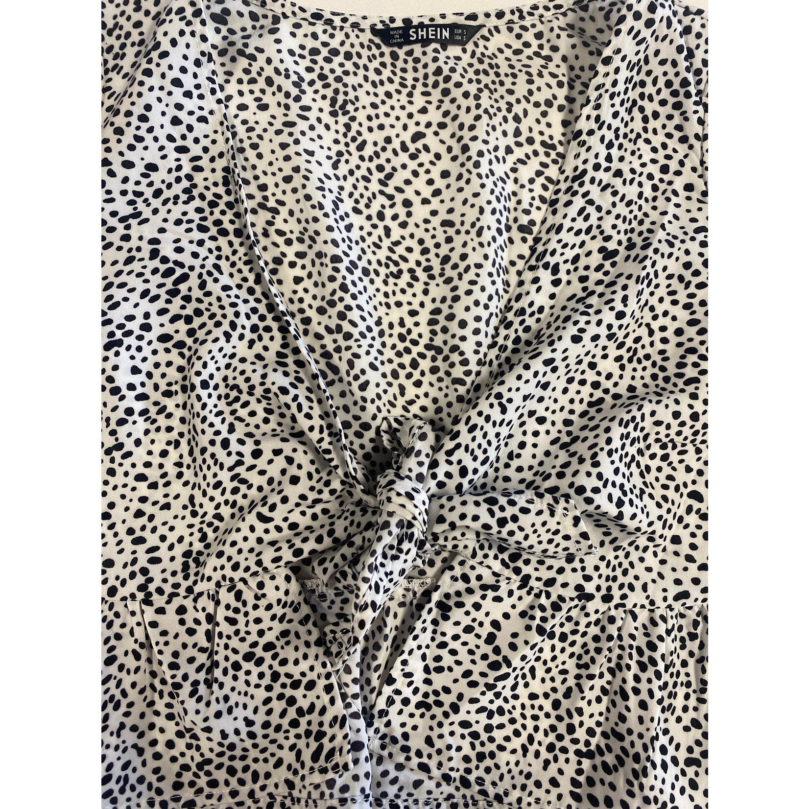 Shein, White, Black, SS, Small