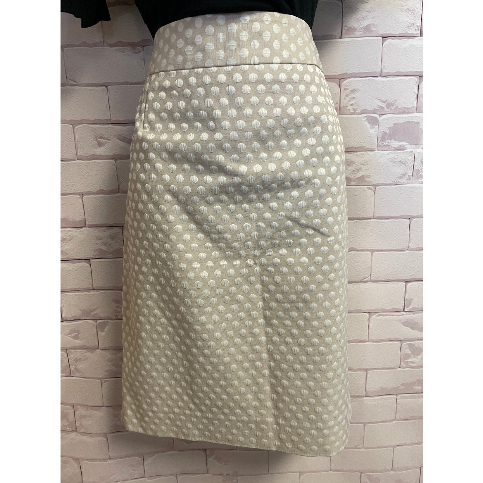 Calvin Klein, Beige, Cream, Polka Dot, Skirt, 6, NWT
